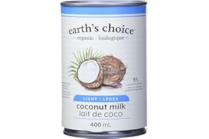Earth's Choice - Organic Coconut Milk Light (5% Fat), Gluten Free, Dairy Free, Lactose Free, Kosher, 12 Count of 400ml