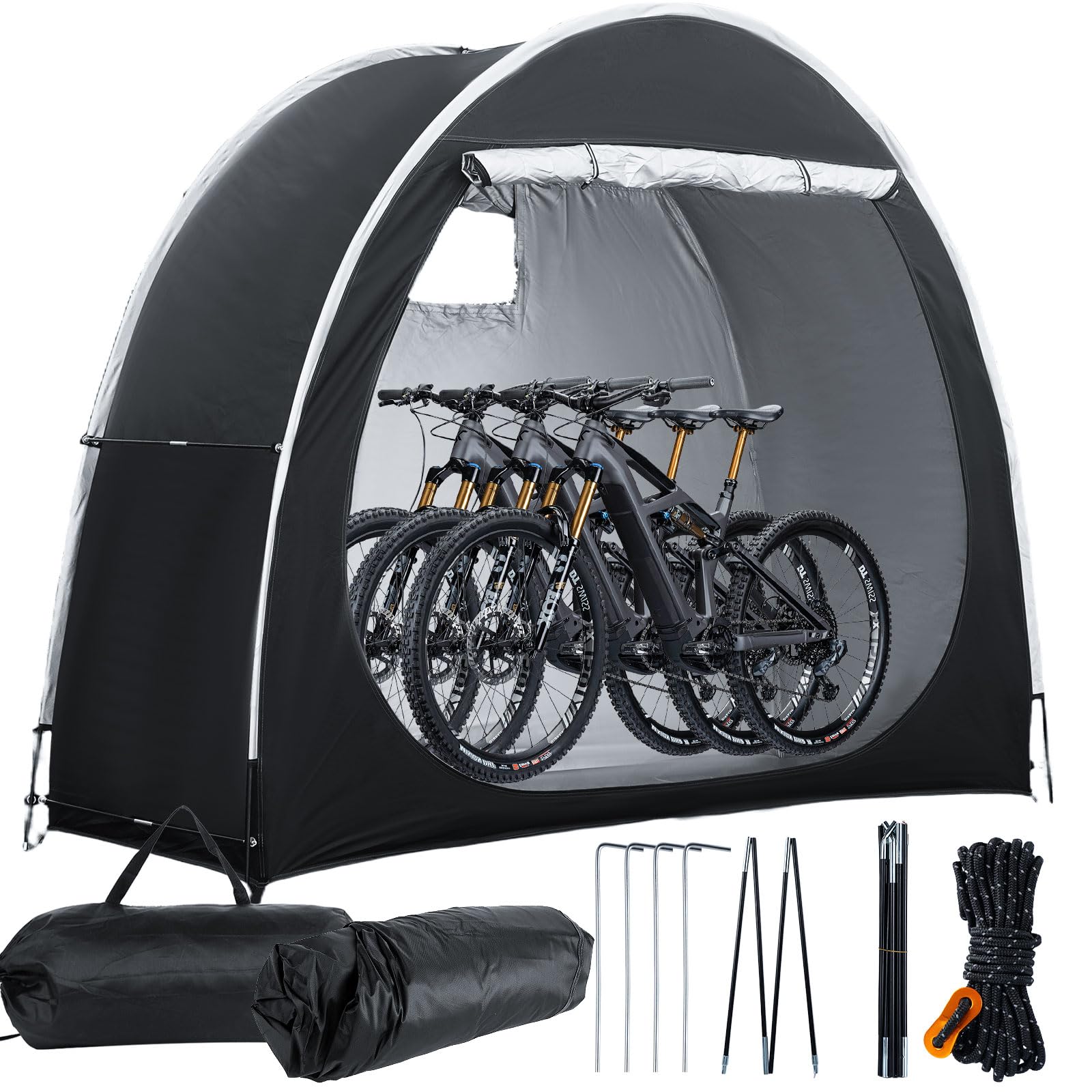 Photo 1 of Bike Storage Shed Tent for 2-3 Bikes, 210D Oxford Thick Waterproof Bicycle Shed Tent, Bike Cover Shelter for Motorcycle,Garden Tool etc, Bike Tent/Bike Shed - S