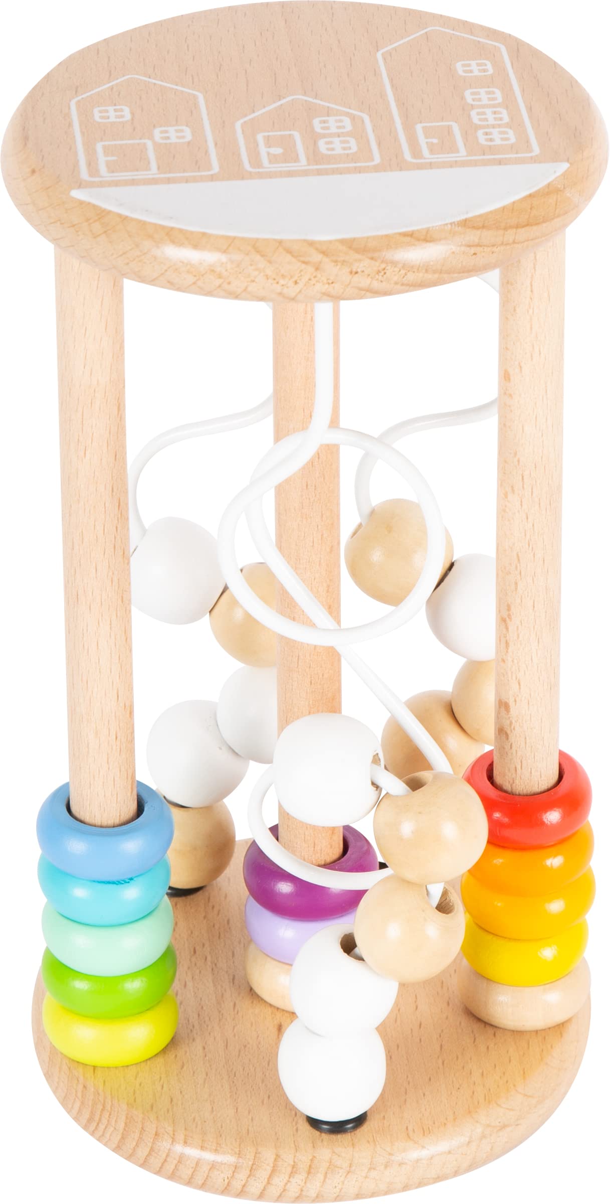 Small Foot 10630 Motor Activity Bead Sounds, made of wood, with bead maze and sliding tiles, for ages 12+ months