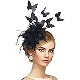 Zinniday Butterfly Fascinators Hat for Women - 2026 Derby Flower Fascinator Feather Tea Hats Butterfly Headband for Party