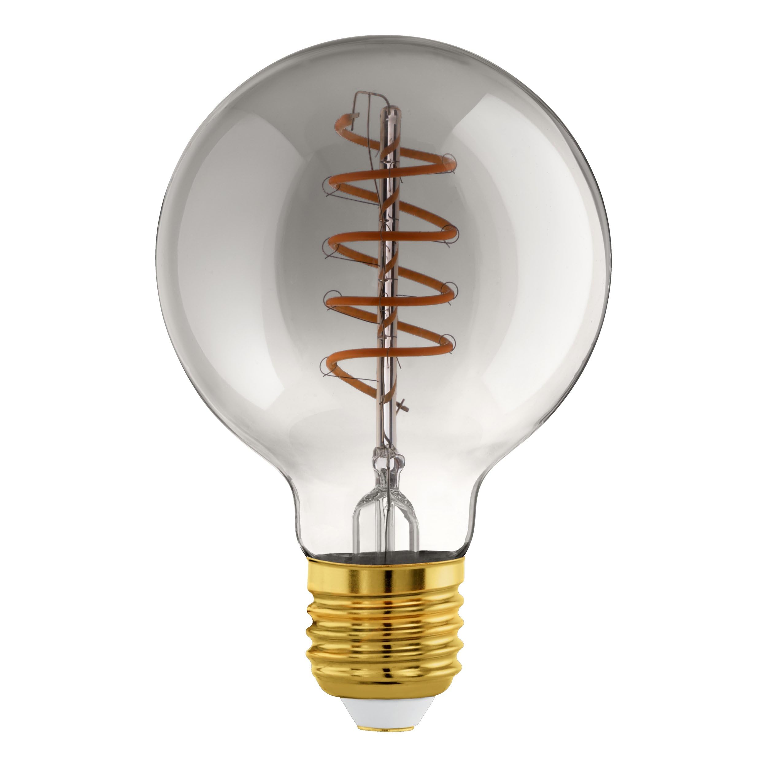 Eglo connect.z Smart Home E27 LED filament light bulb, G80, ZigBee, app and voice control Alexa, dimmable, warm white, 4 watt, vintage lightbulb smoked glass