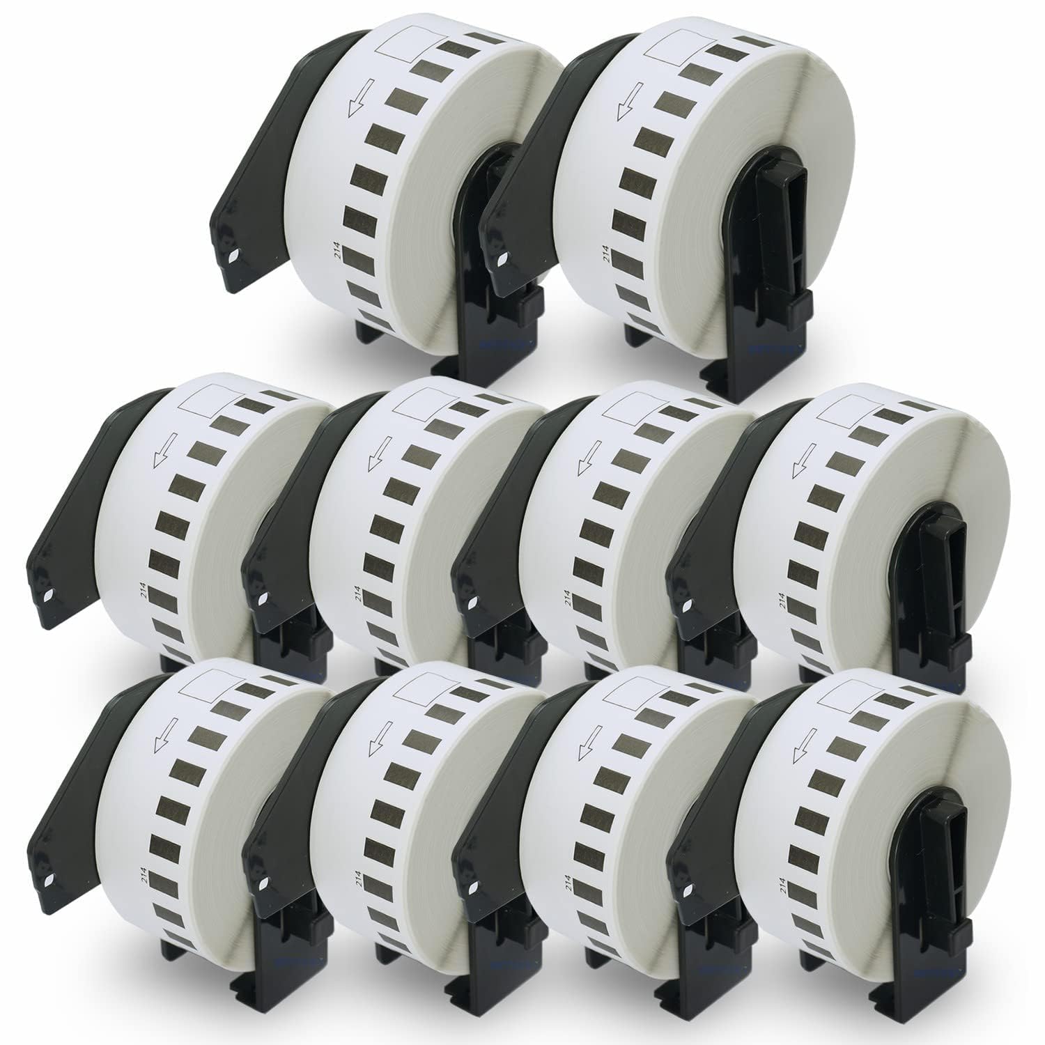 BETCKEY - 10 Rolls DK-22214 Labels, 12mm x 30.48m, 10 Continuous Length Paper Labels Compatible with Brother QL Label Printers