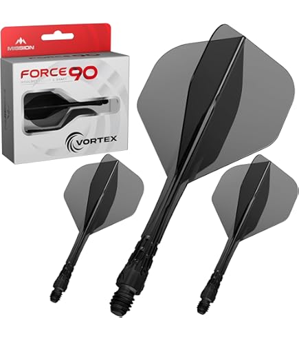 Scorpion CSAK-5MN6 Lot De 3 Tiges De Fléchettes Intégrées Et Ailettes En Polypropylene Durable Noir Taille M