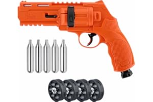 WEARABLE4U Umarex T4E P2P HDR 50 GEN 2 Self & Home Defense, Less Lethal .50 Cal Paintball Pistol Orange Limited Edition with 5X Mag .50 Cal and 5x12 g CO2 Tanks Bundle
