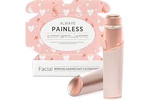 PROFEIR Facial Hair Removal for Women: Electric Hair Removal Device - Rechargeable Painless Face Razor for Chin Upper Lip Peach Fuzz with Light Gifts for Women(Rose Gold)