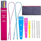 10 Pieces Bodkin Threader Drawstring Threader Set, including 2 Flexible Plastic Drawstring Threader, 2 Stainless Steel Sewing