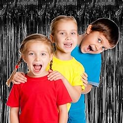 20 Pack Black Party Streamers Backdrop Tinsel Foil