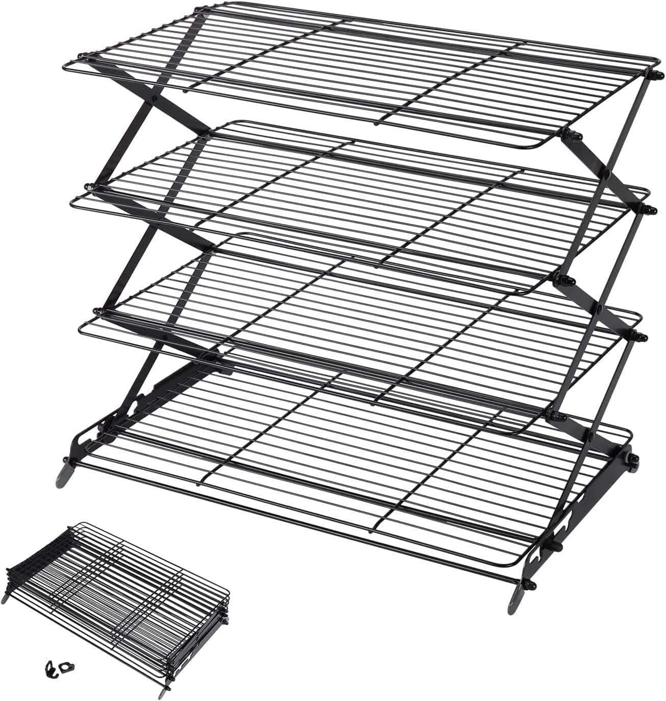Photo 1 of Geesta 2/3/4-Tier Upgraded Collapsible Cooling Rack with Adjustable 3 Setting Design Stackable Roasting Cooking Drying Wire Cooling Rack for Cookies Baking Gifts for Women