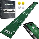 Golf Putting Mat Set with 9.8 ft Putting Green, 4 Golf Balls for Indoor Use | Training Aid Mat with Ball Return and Alignment Guides for Home &amp; Backyard Practice &ndash; Great Gift for Golfers and Beginners
