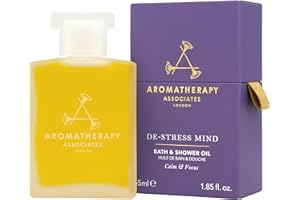 Aromatherapy Associates De-Stress Mind Bath and Shower Oil, Natural Body Oil to Calm Mind, Body and Spirit, Made with 3 Essential Oils (1.86 oz)