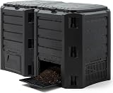 Deuba 800L Garden Compost Bin Outdoor Storage Box Black view 1