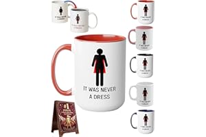 It was Never A Dress Mug, It was Never a Dress Color Changing Mug for Women Empowerment 11oz Ceramic Heat Sensitive Magic Cup