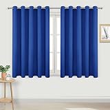 DWCN Blackout Curtains 66x54 Blue 2 Panels Thermal Insulated Eyelet