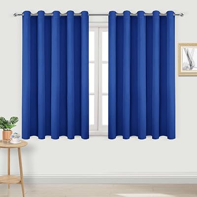 DWCN Blackout Curtains 66x54 Blue 2 Panels Thermal Insulated Eyelet