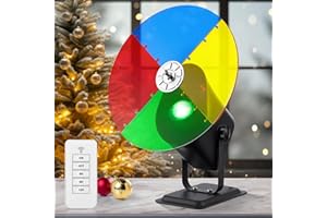 ElectricWise Christmas Tree Color Wheel with E27 LED Light, Rotating 4 Color Wheel for Aluminum Christmas Tree, UL Certification Vintage Rotating Wheels for Silver Tinsel Xmas Trees (Timer)