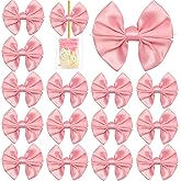 OZXCHIXU Baby Pink Satin Ribbon Twist Tie Bows 30pcs 3.5" Elegant Premade Bows for Gift Wrapping, Crafts, Treat Bags, Candy Apple, Cake Pops, Party Decor, Baby Shower, Wedding Decor (Baby Pink # 150)