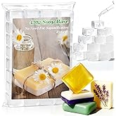 Clear Organic Glycerin Soap-Base - Natural Pre-Cut Handmade Soap Base for Soap,Melt-and-Pour DIY Moisturizing Vegetable Oils 