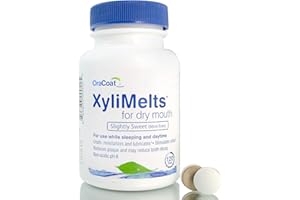 OraCoat XyliMelts Dry Mouth Relief Moisturizing Oral Adhering Discs Slightly Sweet with Xylitol For Dry Mouth, Stimulates Saliva, Non-Acidic, Day & Night Use, Time Release for up to 8 Hours, 120 Count