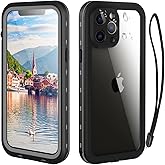 Transy Waterproof Phone Case Compatible with iPhone 13 Pro Max, IP68 Waterproof Shockproof Dust-Proof Phone Case with Built in Screen Protector, Full Body Protective Case (Black, iPhone 13 Pro Max)