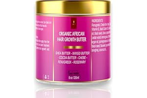 MAKOF BEAUTY Chebe Hair Growth and Thickening Butter - Ayurvedic Deep Conditioner with Shea, Cocoa, Mango Butter, Fenugreek, and Rosemary for All Hair Types, 8 oz