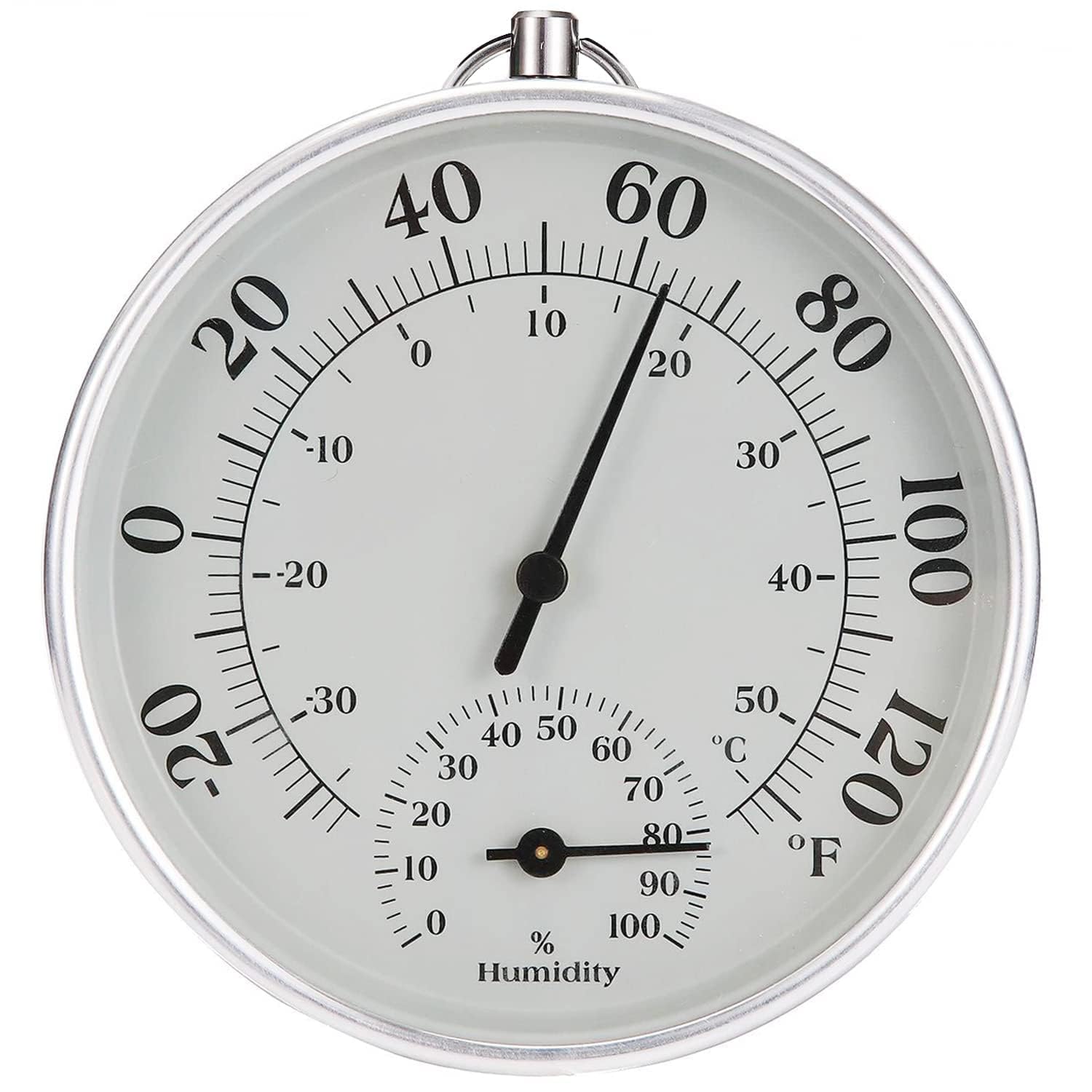 Photo 1 of Indoor Outdoor Thermometer - Weather Dial Hygrometer Thermometer, No Battery Required Hanging Hygrometer for Wall, Table, Car, Greenhouse or Decorative, Round 4" in Diameter