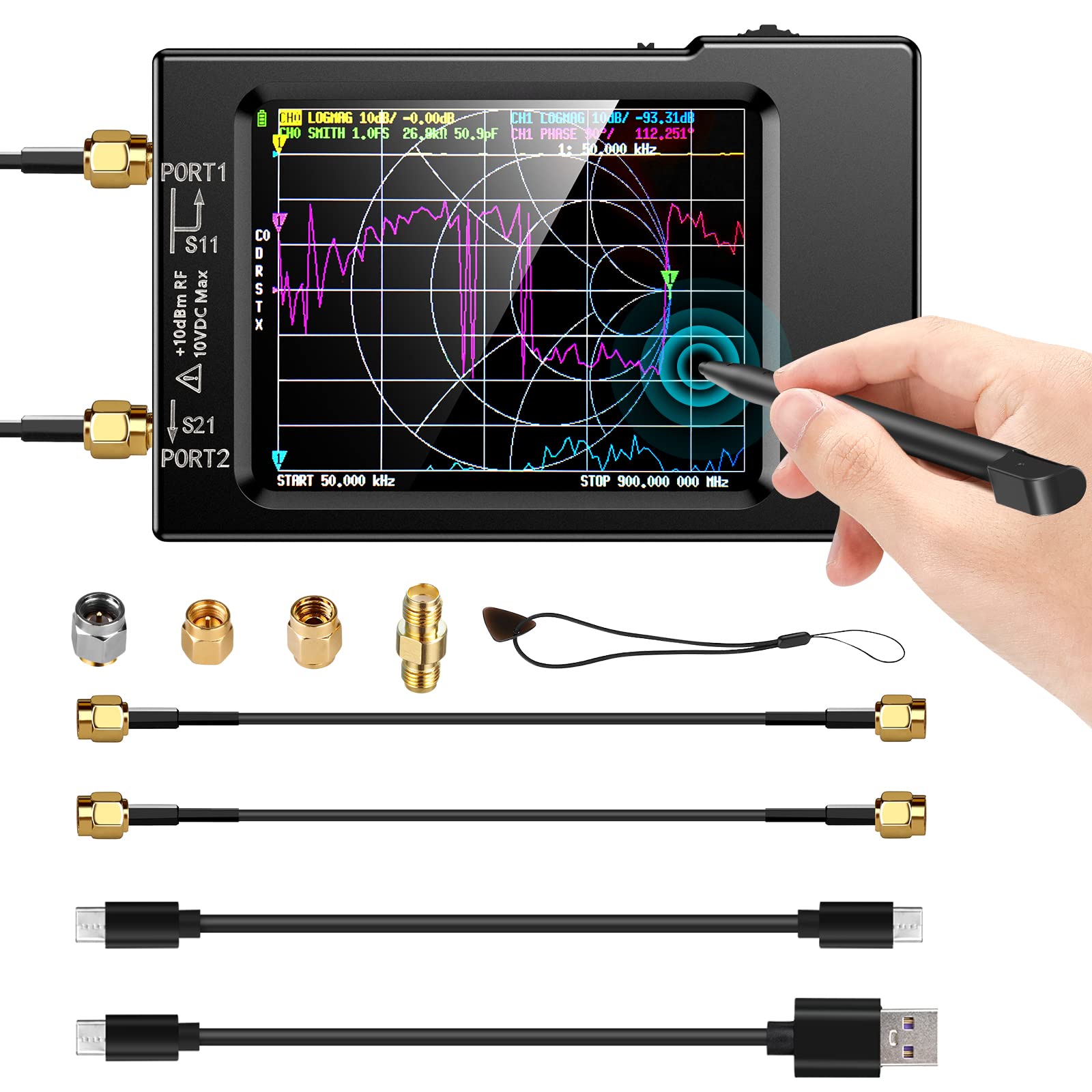 Elikliv NanoVNA-H Vector Network Analyzer, 10KHz