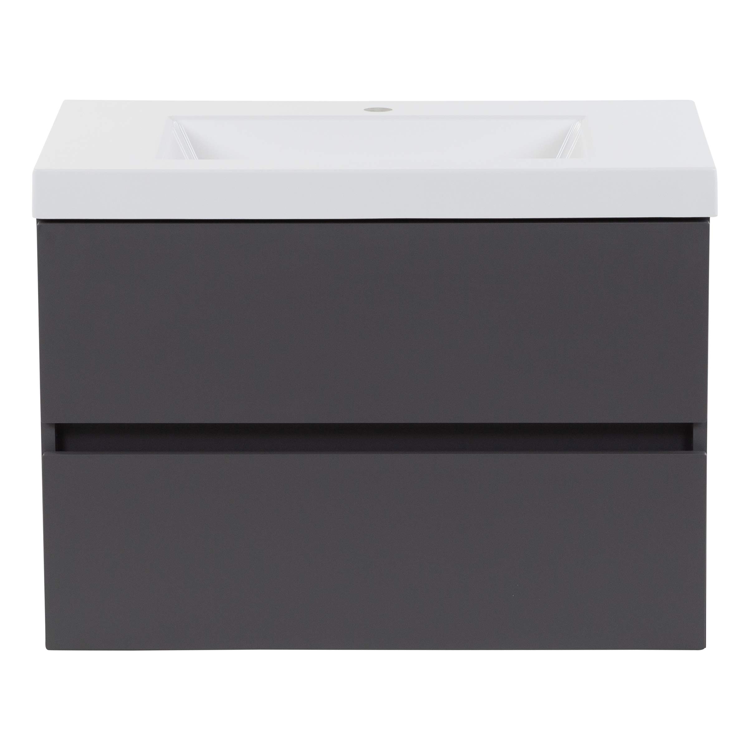 Photo 1 of ** BRAND NEW ITEM/ MANUAL INCLUDED ** Spring Mill Cabinets Innes 30 Inch Floating Bathroom Vanity with White Single Sink Top, 2 Soft-Close Drawers, 30.5" W x 18.75" D x 22.25" H, Cement