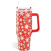 IchDich Chritsmas Tumbler, Christams Gifts for Women 40 oz Tumbler with Handle and Straw Stainless Steel Insulated Cup Travel Mug Water Bottle