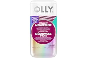 OLLY Mellow Menopause Capsules with EstroG-100® for Hot Flash & Menopause Symptom Relief, plus GABA to Support Healthy Mood B