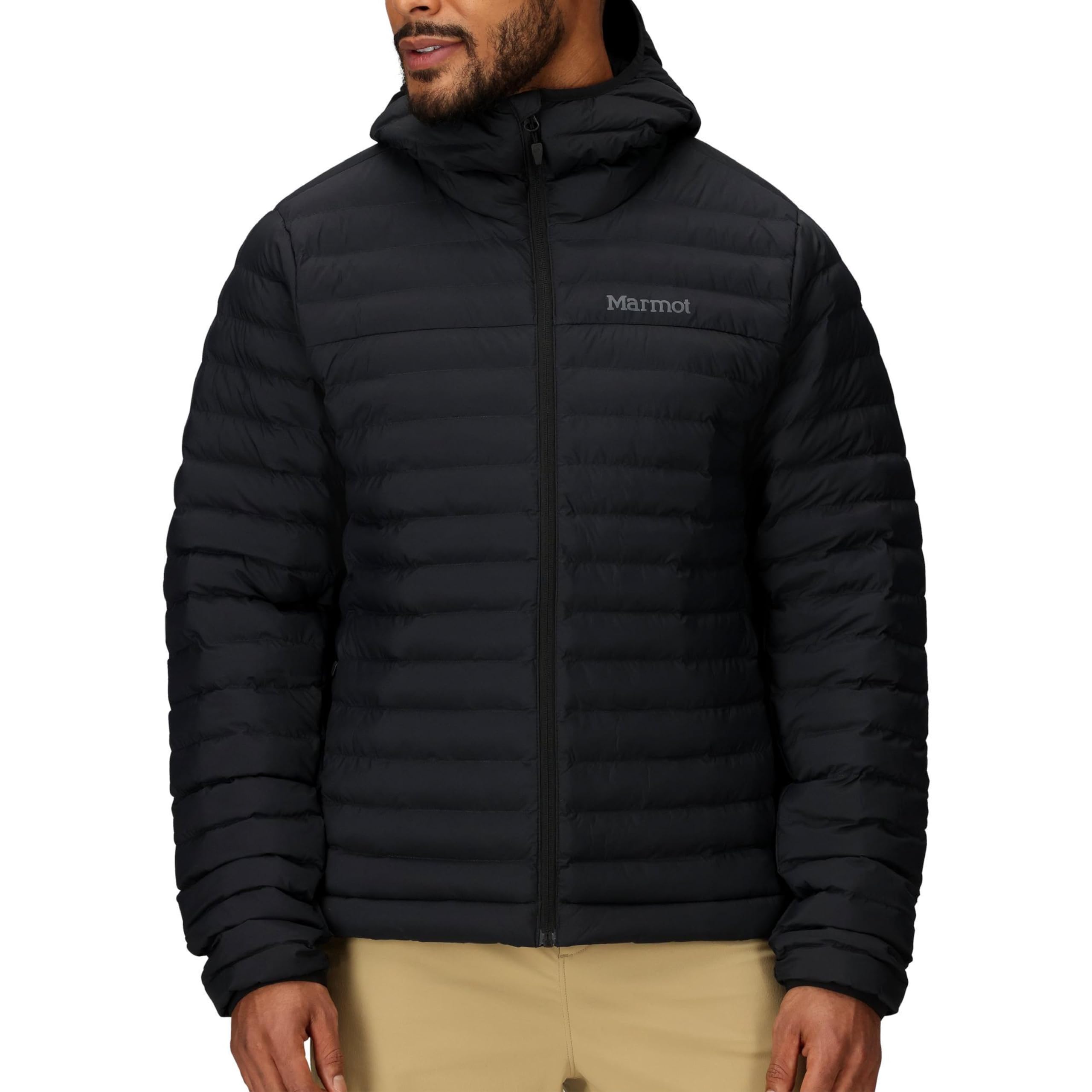 MARMOT Men’s Echo Featherless Hoody – Hooded Lightweight Down-Alternative Jacket, Black, Medium