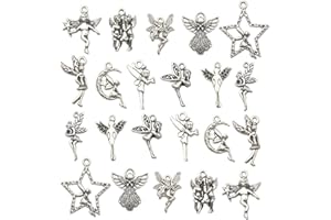iloveDIYbeads 100g (66pcs) Craft Supplies Antique Silver Wings Angel Fairy Charms Pendants for Crafting, Jewelry Findings Making Accessory for DIY Necklace Bracelet (M151)