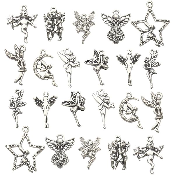 Fairy Pin Brooch Charms - 10 Pack Jewelry Making Supplies For DIY Crafting