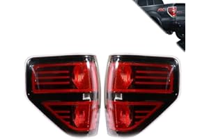 Tail Lights Compatible With 2009-2014 Ford F150 Smoke Lens Rear Light Taillights Left and Driver Side Replace