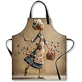 Nuxovilar Cute Cooking Kitchen Apron, 26.77 * 30.7 Inches, Essential for Kitchen Cooking, Baking, Festive Gatherings