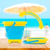 abeec 5 Piece Foldable Beach Bucket Set Collapsible Sand Toys view 6