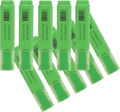 Q-Connect Green Highlighter Pen 10 Pack KF01113 Highlight Marker