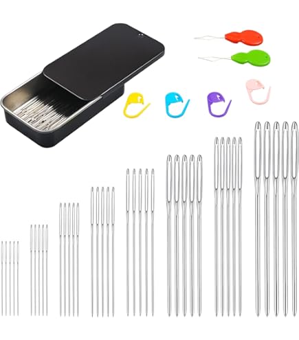 25pcs Aiguilles Émoussées à Gros Chas, 5,8 Cm Aiguilles à Coudre Tricot Aiguille à Tapisserie