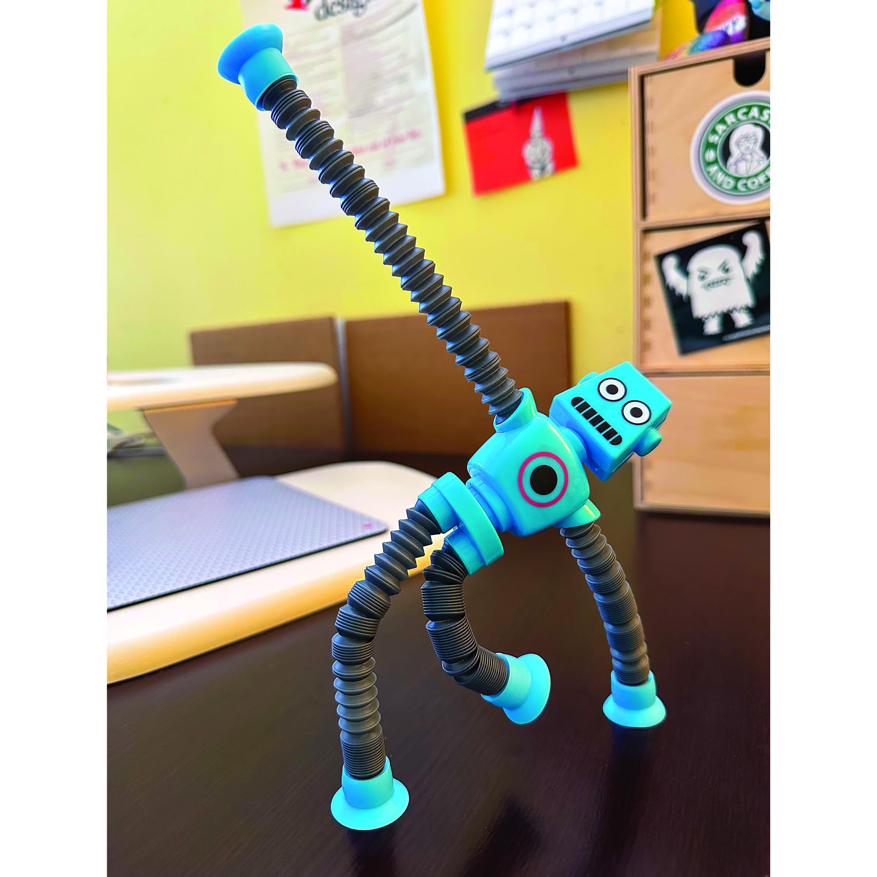 Raymond Geddes B-Bot Break-A-Zoid Robot Toys for Kids (12 Pack) – Bendable, Stretchable, Suction Cup Robots in 4 Colors – Sensory Fidget Fun