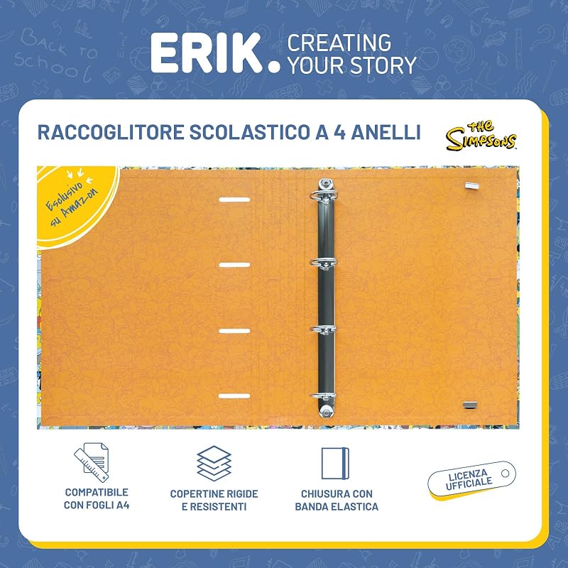 The Simpsons Raccoglitore ad Anelli A4 | Raccoglitore a 4 Anelli