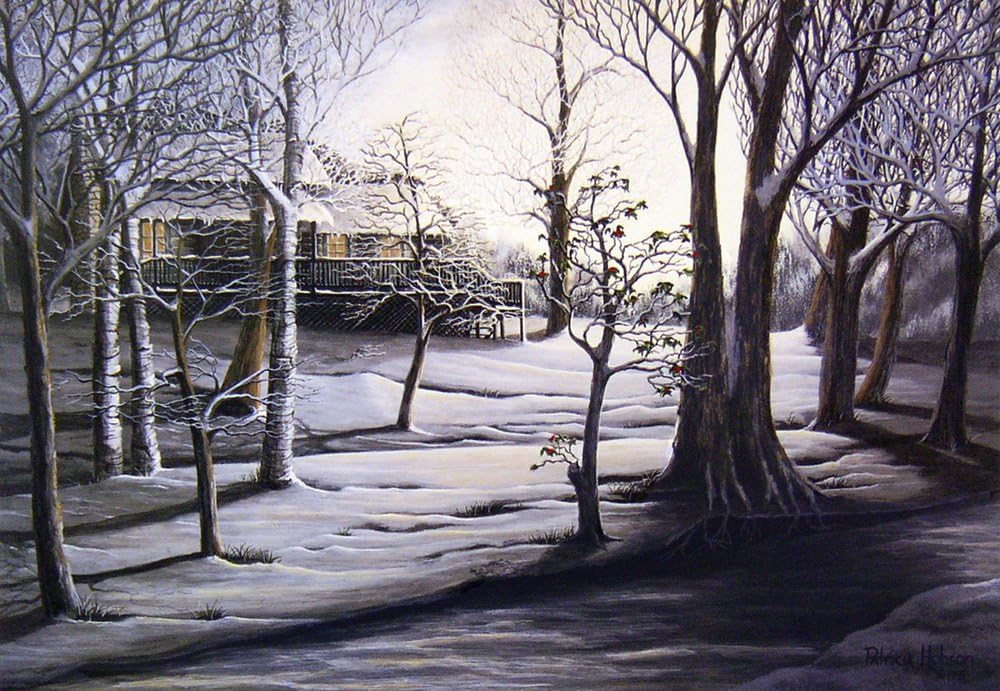 Amazon Com A Log Cabin Winter A Snow Scene Limited Edition