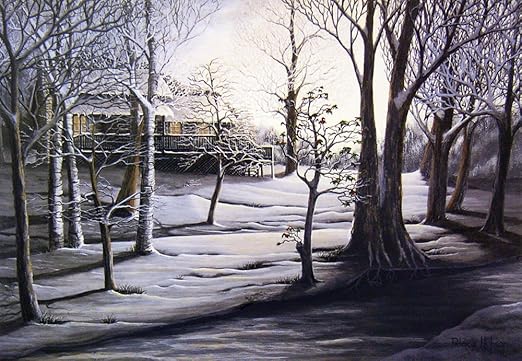 Amazon Com A Log Cabin Winter A Snow Scene Limited Edition