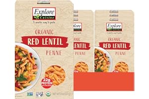 Explore Cuisine Organic Red Lentil Penne, 6x227g