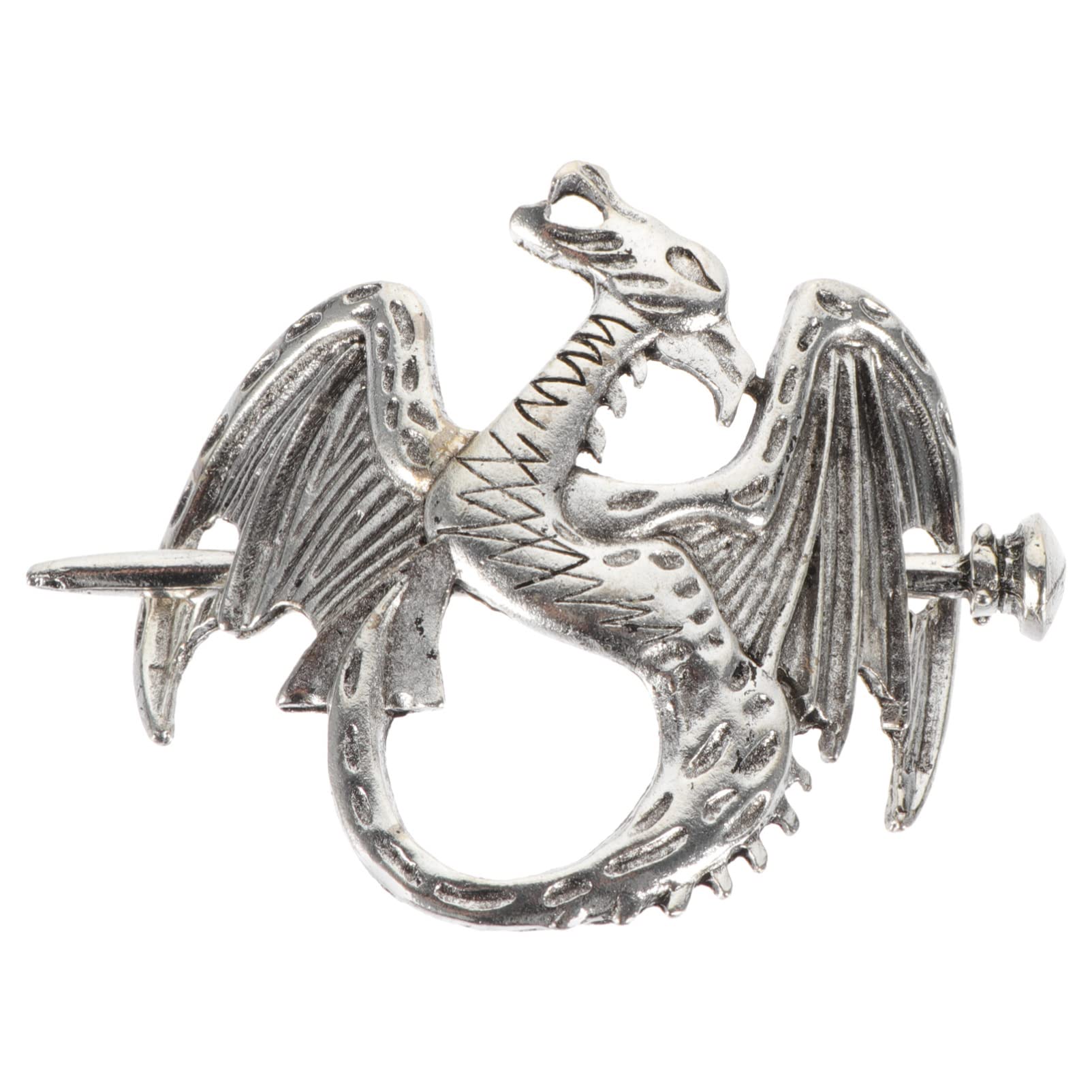 FRCOLOR 2 Pieces Retro Silver Hair Clips Silver Hair Slide pins Viking Clips pin Dragon Sticks pin Retro Accessories for Women Girls