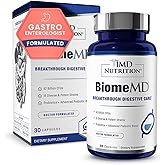 1MD Nutrition BiomeMD Probiotics | 62 Billion CFUs, 15 Comprehensive Strains - Pro & Prebiotics | Doctor-Formulated for Digestive Health & Immune Support | 30 Capsules