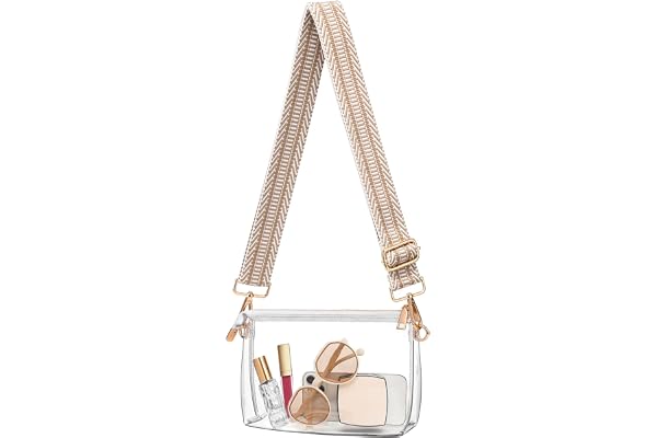 Clear Bag for Women Stadium Approved, Clear Purses, Clear Messenger Bags Adjustable Shoulder Strap Small Clear Stadium Bag fo
