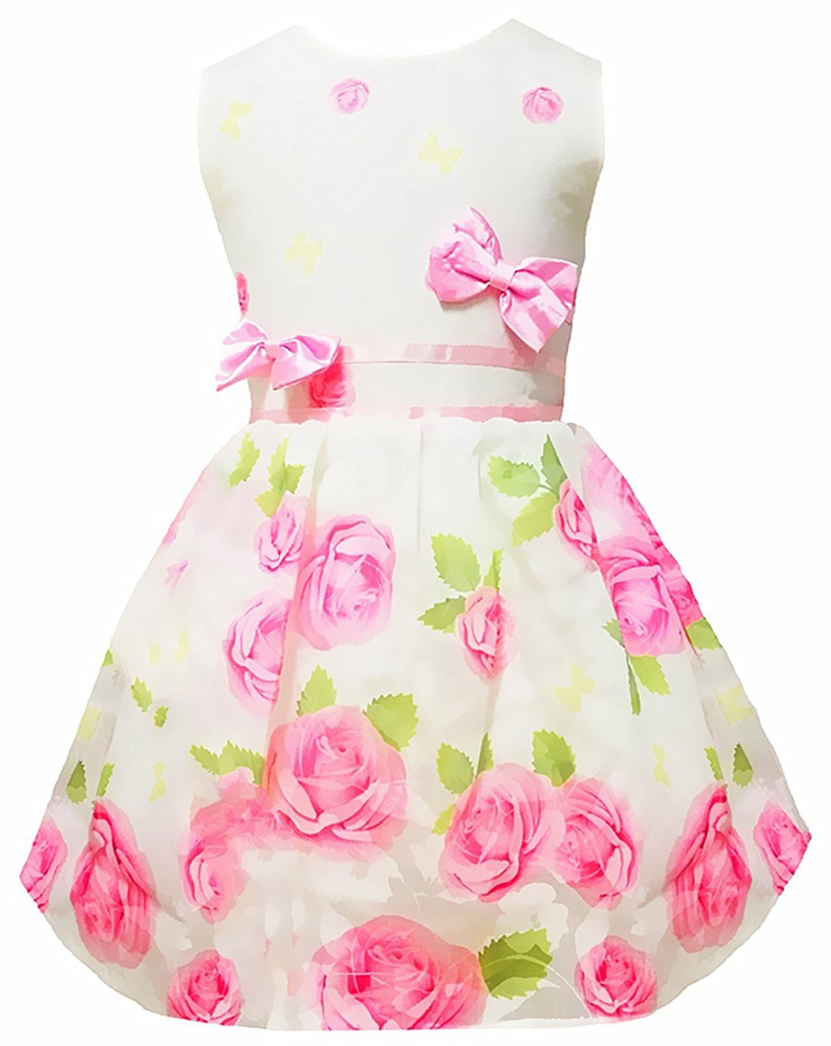 Little Hand Girls Dress For Kids,Flower Floral Lace Sleeveless Party Wedding Sundress Pageant Pink Rose 2 3 4 5 6 7 T