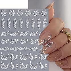 8 Sheets Pink Glitter Flower French Tip Nail