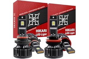 HIKARI WINGS Hikari 2026 80000LM H11/H8/H9 9005/HB3 LED Combo Kit, High Lumens LED, 6000k Cool White, IP68 Waterproof,Foglight, Pack of 4