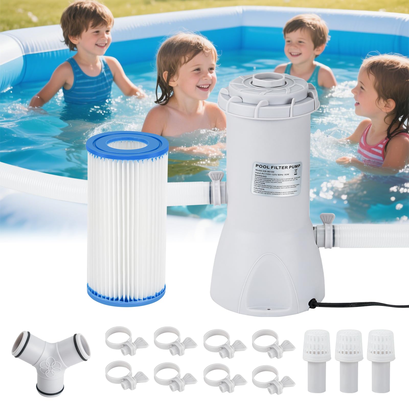 Photo 1 of 1000 GPH Above Ground Pool Filter Pump, Powerful Pool Filters System Above Ground Quickly and Effectively Improves the Cleanliness of Your Pool Water, Pool Pumps for Above Ground Pools