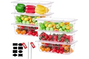 SVKLHY 1/3 Size 6 Inch Clear NSF Polycarbonate Food Pan-9 PCS[Food Grade][Hot&Cold Resistant] Commercial Pans with Lids, Restaurant Food Storage Containers Hotel Pan(BPA-FREE)